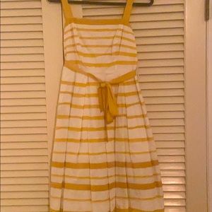 Anthropologie dress A-Line yellow stripe sz 2